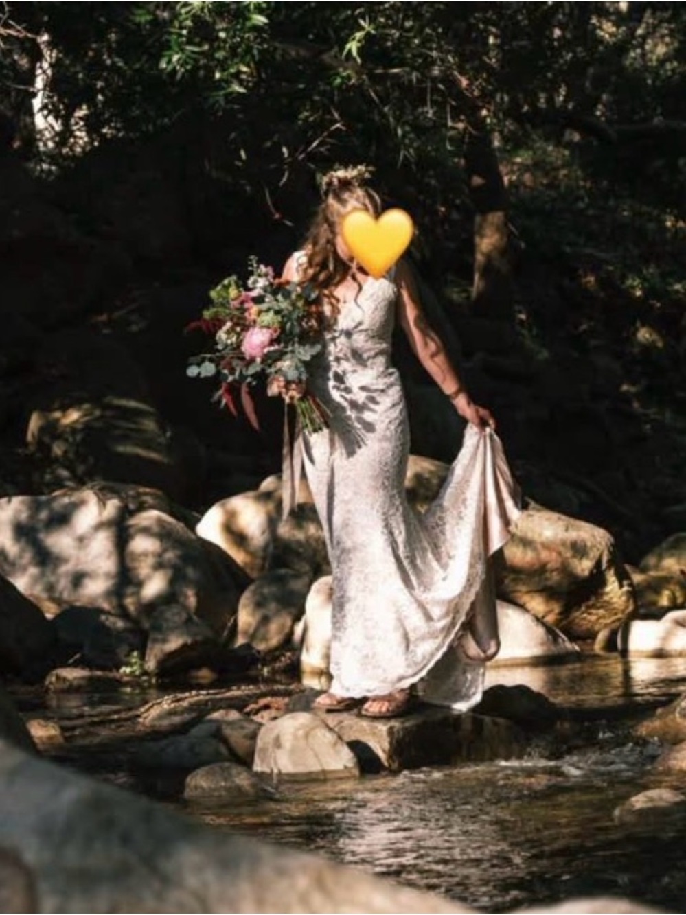 BHLDN Champagne Lace Bridal Gown